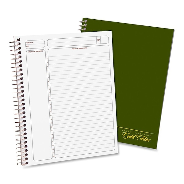 Esselte Gold Fibre Project Planner, Green Cover, White Paper, 7-3/4" x 9-1/2", 84 Sheets/Pad 20816 - main