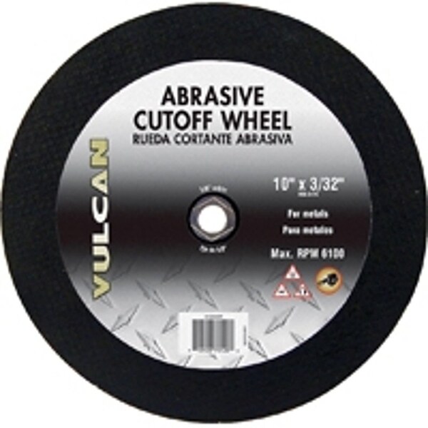 Vulcan Type 1 Cut-Off Wheel, 10 in Dia, 3/32 in Thick, 5/8 in Arbor, Premium, Aluminum Oxide Abrasive 916340OR - main