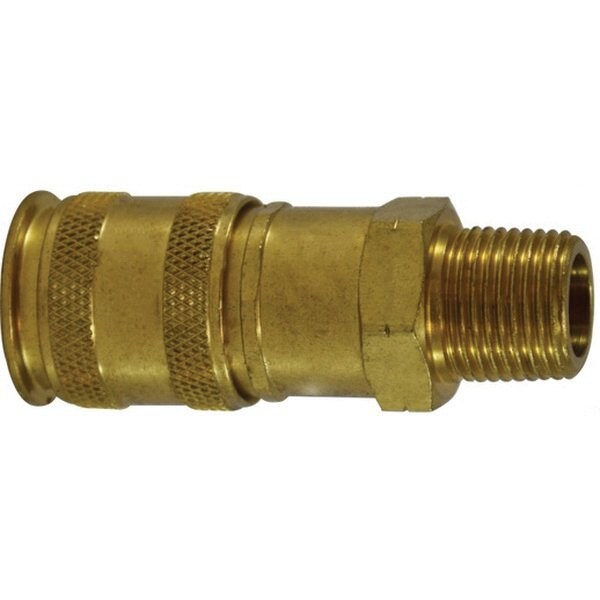 Midland Industries Universal Male Coupler, 1/4-in Body, 1/4-in Male NPT, Brass 28579 - main