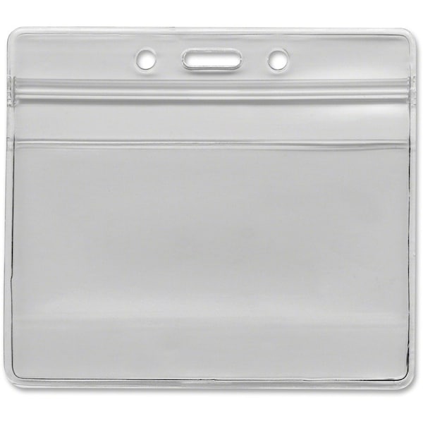 Advantus Advantus Resealable ID Badge Holder, Horizontal, 3-3/4" x 2-5/8", Clear, 50/Pack 75523 - main