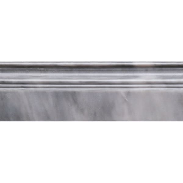 Apollo Tile Cloud Gray 4x12 Bardiglio Nuvolato Marble Polished Baseboard Tile Trim 3.33 sqft/case, 10PK APLMBA883PA - main