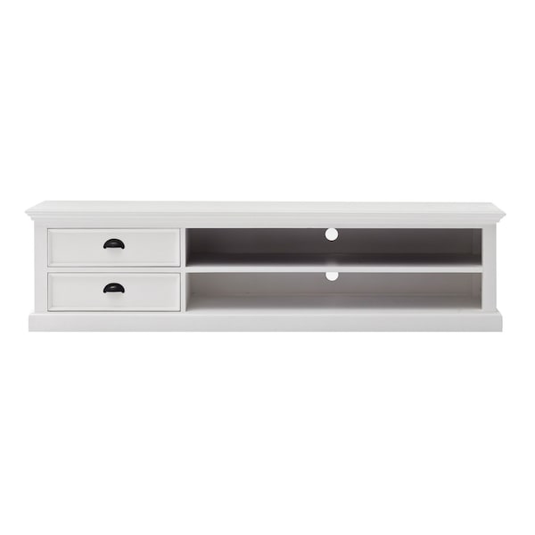 Homeroots 71in Classic White Entertainment Unit with Two Drawers 397772 - main