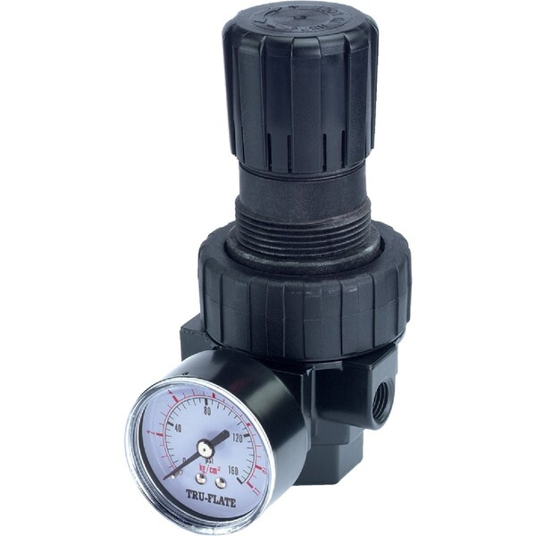 Tru-Flate 3/8'' FNPT 250 PSI 65 CFM Compact Pressure Regulator 27-414 - main