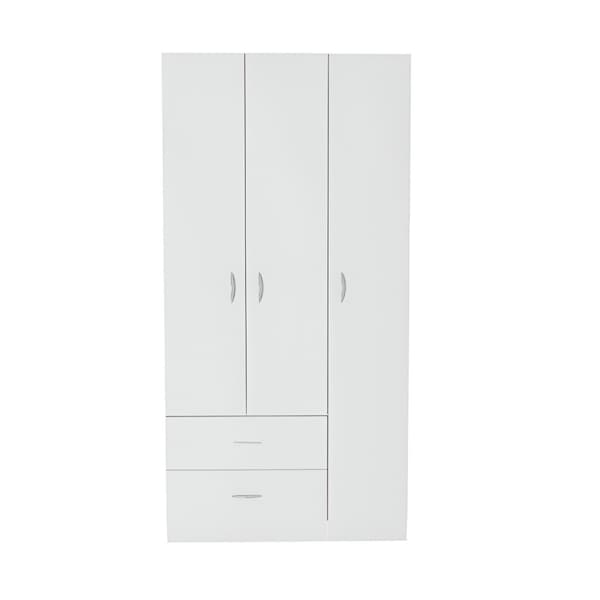 Homeroots 71" White Three Door Two Drawer Combo Dresser 534932 - main