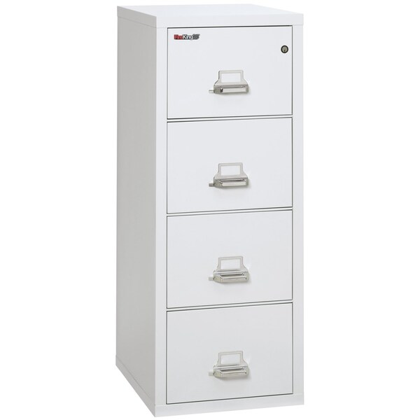 Fireking 4 Drawer, 1 Hr Fire & impact rated, 25" depth Legal Arctic White 4-2125-CAW - main