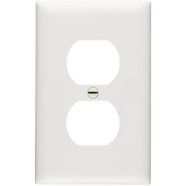Legrand TradeMaster TP Series Receptacle Wallplate, 4.687 in L, 2.937 in W, Standard, White Color TP8WCC100 - main