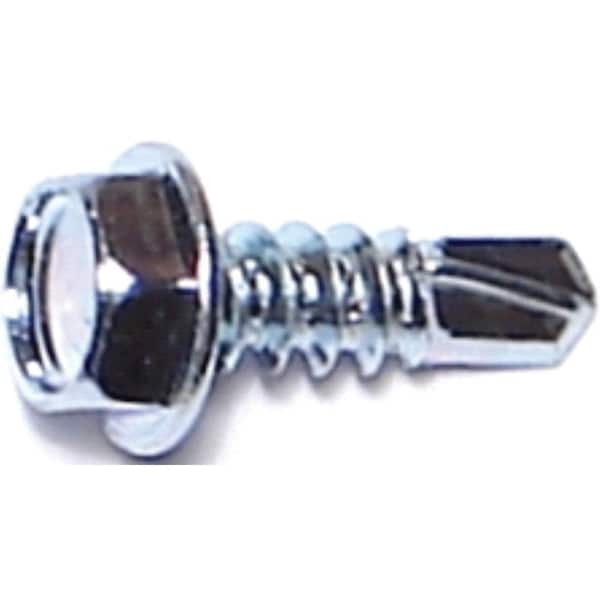 Midwest Fastener Self-Drilling Screw, #8 x 1/2 in, Zinc Plated Steel Flange Hex Head External Hex Drive 10275 - main
