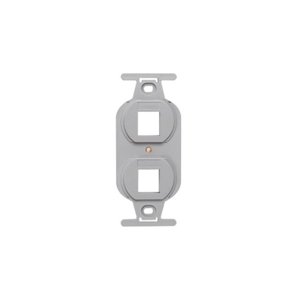 Leviton 2-Port Flush Mount Unloaded, Single Gang Quickport 106, Grey 41087-2GP - main