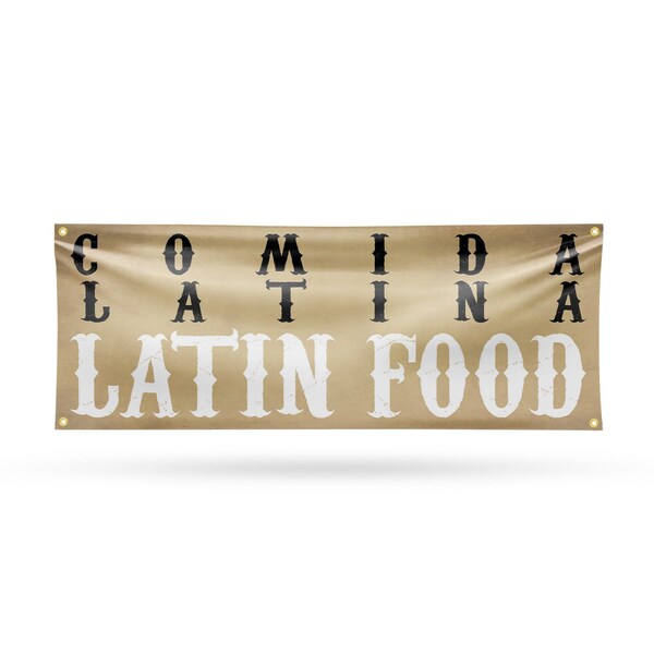 Signmission Comida Latina Latin Food, 18 Inch x 48 Inch, Vinyl Banner B-30521 - main