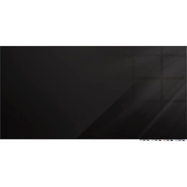 Ghent Magnetic Glassboard, 4Hx5 ft.W, 1/4", Black, Glass, 48", 60", Black ARIASM45BK - main