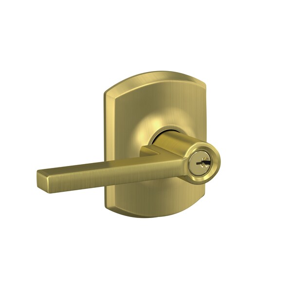 Schlage Residential Latitude Lever with Greenwich Rose Keyed Entry Lock C Keyway with 16211 Latch and 10063 Strike F51ALAT608GRW - main
