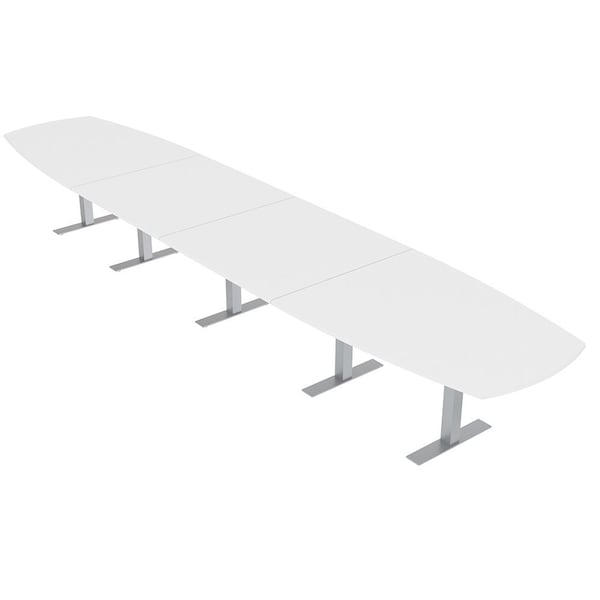 Skutchi Designs Arc Boat Conference Table With Power, 48 in W, 216 in L HAR-ABOT-48X216-T-W960-NA - main