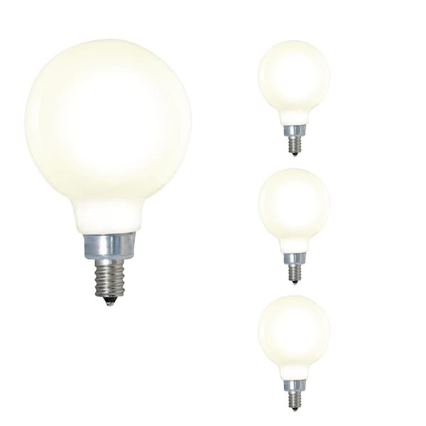 Bulbrite 40w Equivalent Dimmable (E12) Candelabra Screw Base Milky Filament G16 LED Light Bulb, 3000K, 4PK 862695 - main
