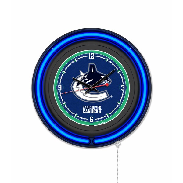Holland Bar Stool Vancouver Canucks 15 Double Neon Wall Clock Clk15BK - main