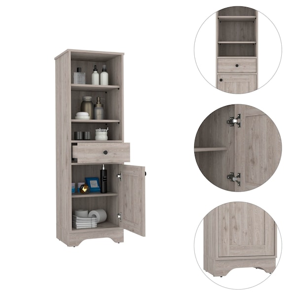 Homeroots 17" Light Gray Wood Freestanding Single Door Bathroom Vanity 479919 - main