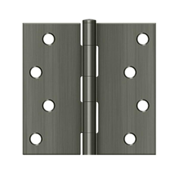 Dendesigns 4 x 4 in. Square Hinge, Antique Nickel DE931683 - main
