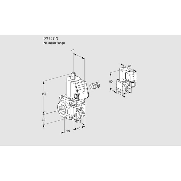 Honeywell Kromschroder Solenoid Gas Safety Valve - Class A, 500 mbar, IP65 Rated KS88001847 - main
