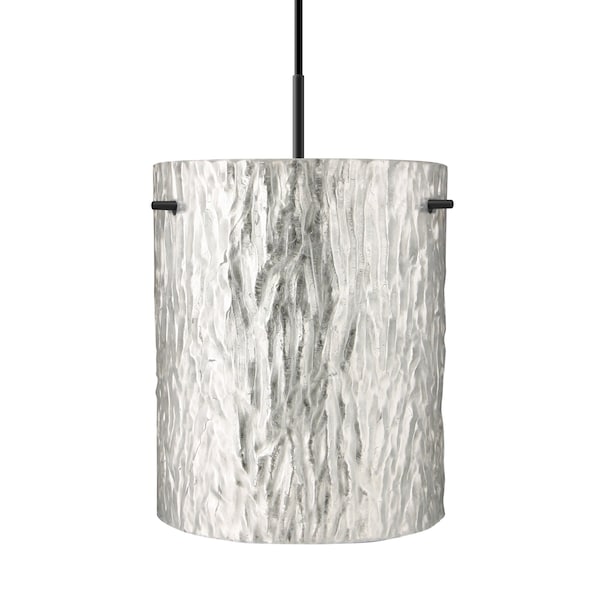 Besa Lighting Besa Tamburo 8 Pendant, Stone Gold Foil, Black Finish, 1x 100W MAX E26 Base 1JT-4006SS-BK - main