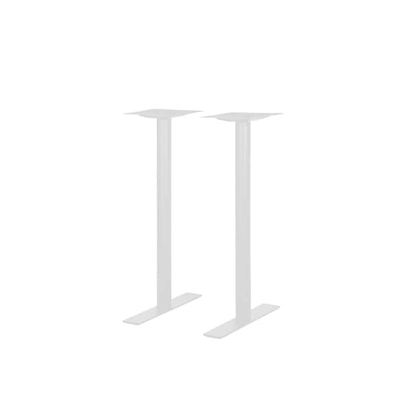 Bfm Seating Uptown - 24in End Base Set - Bar Height - 3in Round Columns - 11 7/8in Bolt-On Top Plates- White LP-0024RWHT - main
