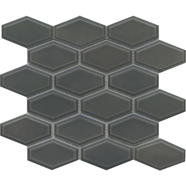 Emser Tile Reward Series Porcelain Mosaic Tile, 11 in L Tile, 10 in W Tile, Pressed Edge, Gray, 10PK F27REWAGR1011MHW - main