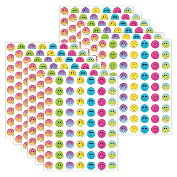 Teacher Created Resources Brights 4Ever Smiley Faces Mini Stickers, 378-Piece Set, 12PK 3924 - main