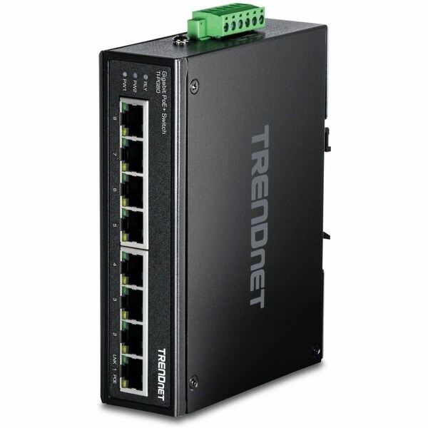 Trendnet 8-PORT HARDENED IND. GIGABIT POE+ SWITCH TIPG80 - main