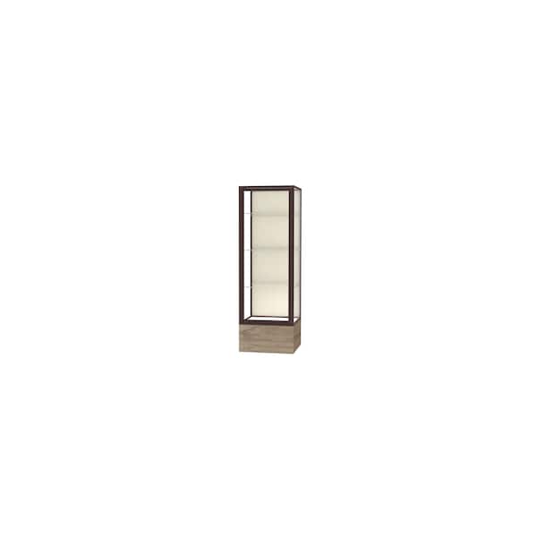Ghent Keepsake Display Case, Driftwood Oak Finish, Plqe Fabric Back, Drk Brnz Almnm Frm, 72"Hx24"Wx 4"D 4024PB-BZ-DK - main