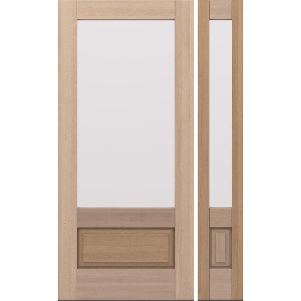 Doornmore G7501, 51.5" x 82" ( 36" Door + 12" Side) Left Hand, Mahogany 3/4 Lite Exterior Door G7501-SW-3680-G7501-SL_1-1_LI - main
