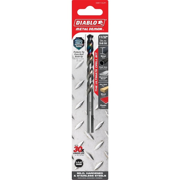 Diablo Metal Demon 11/32'' Drill Bit for Mild Hardened & Stainless Steels DMD1132JP1 - main