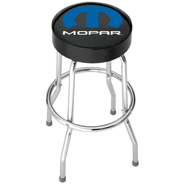 Plasticolor Round Black Vinyl Seat With Mopar Logo, Non-Swivel, 4 Steel Legs, Without Back 004784R01 - main