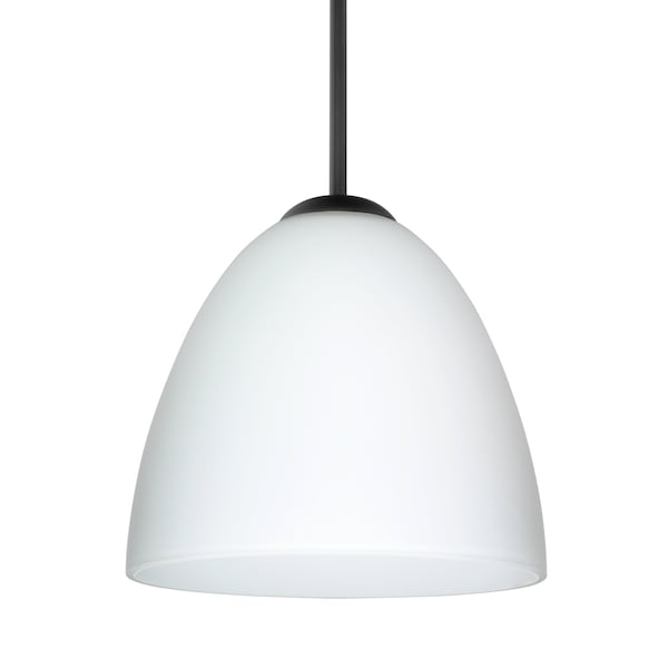 Besa Lighting Besa Vila Pendant, Opal Matte, Black Finish, 1x 60W MAX E26 Base 1JT-447007-BK - main
