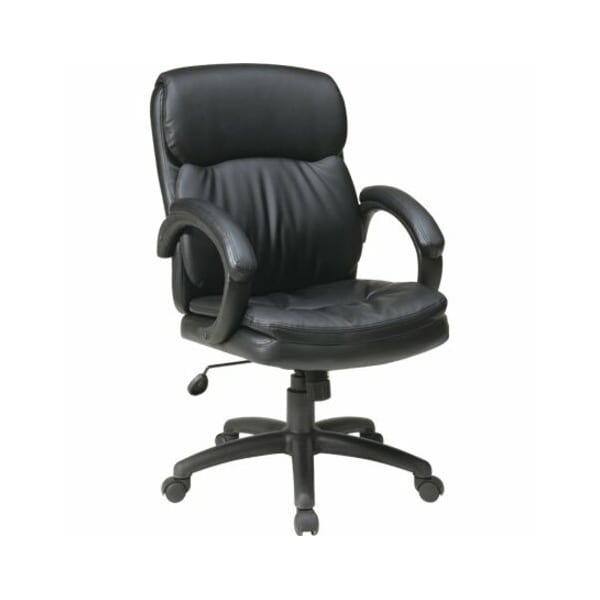 Office Star Exec Chair, Leather, Black, 18-21" Seat Ht EC9231-EC3 - main