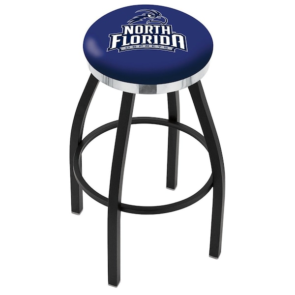 Holland Bar Stool Co 36" Blk Wrinkle North Florida Swivel Bar Stool, Chrome Ring L8B2C36NorFla - main