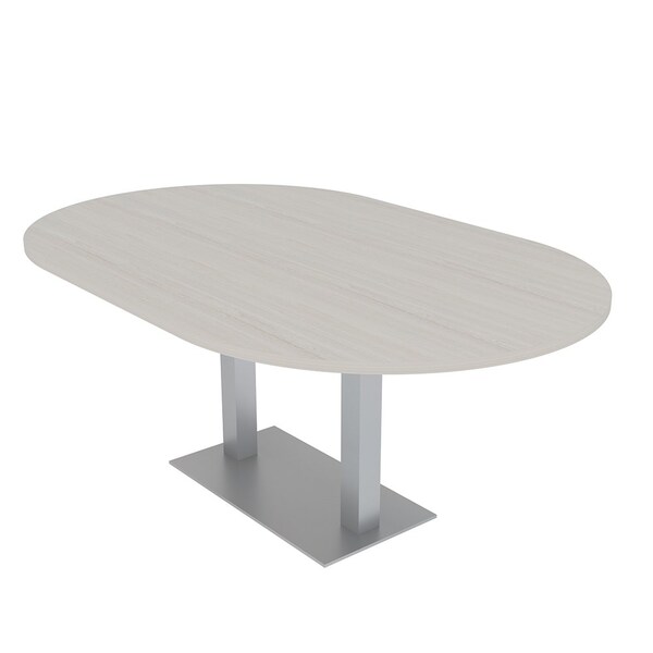 Skutchi Designs Racetrack Conference Table With Power Unit, 48 in W, 84 in L, Ivory HAR-RAC-48X84-DOU-K458-NA - main