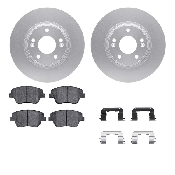 Dynamic Friction Co DFC GEOSPEC Coated Rotors with 5000 Brake Pads - Ceramic and Hardware 4512-03118 - main