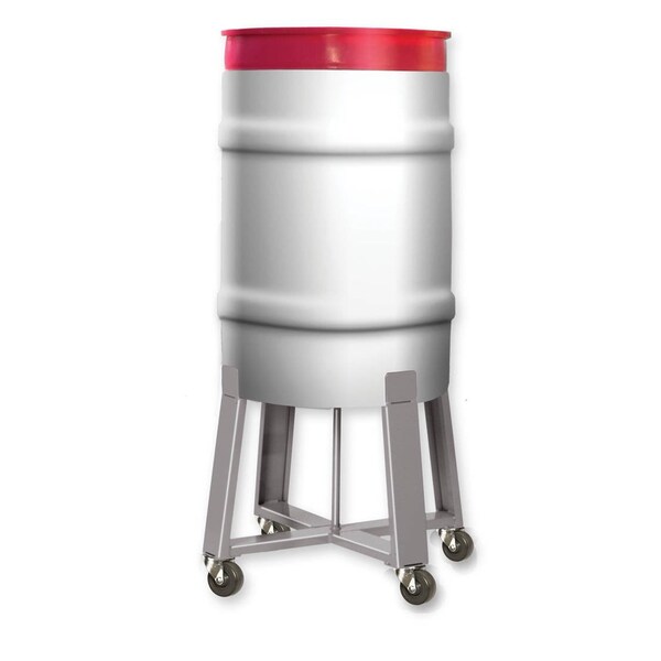 Pucel High Drum & Can Dolly, 19 in W at Top, 21 in W at Bottom x 19-1/2 in H, Rubber Casters, Gray #73-R - main