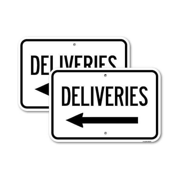 Signmission Deliveries With Left Arrow, Heavy-Gauge Aluminum, 18" x 24", A-1824-25264 A-1824-25264 - main