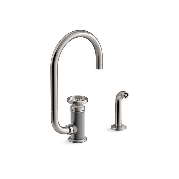 Kohler Billet Single-handle bar sink faucet with two-function extended-reach spout and side sprayer 28675-9-TT - main