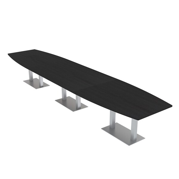 Skutchi Designs Boat Conference Table With Power Unit, 48 in W, 216 in L, Black HAR-BOT-48x216-DOU-U999ST19-NA - main