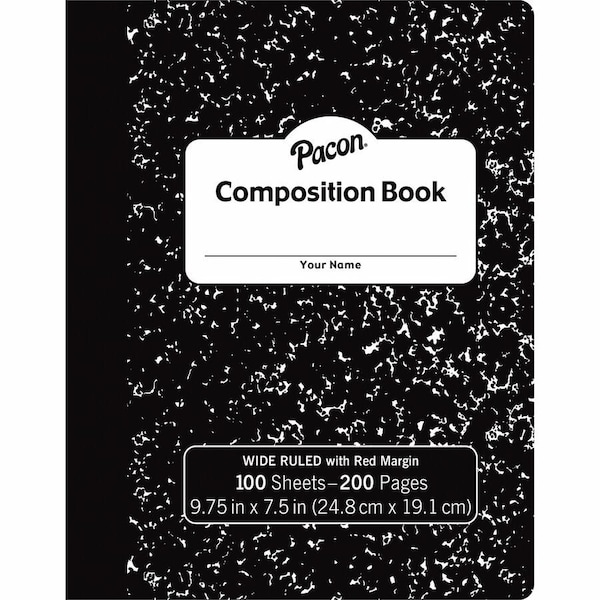 Pacon Composition Book, White, 100PK PACMMK37101 - main