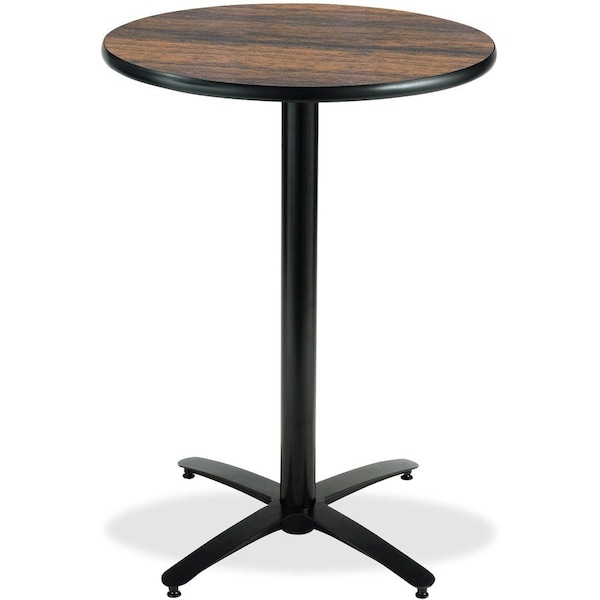 Kfi Round KFI 36in Walnut Breakroom Table with Arched X Base, HPL Top, Walnut T36RD-B2125-38-WL - main
