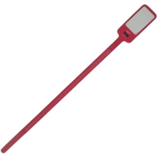 Kable Kontrol Write On Zip Tie Tags, 6in L, 40 Lbs Strength, 1-3/8in x 5/8in Flag Size, 100Pcs, Red, 100PK CTWO-NF-6-40-RD - main