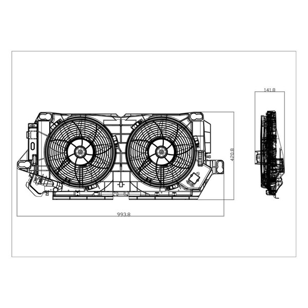 Tyc Dual Radiator And Condenser Fan Assembly 624240 - main