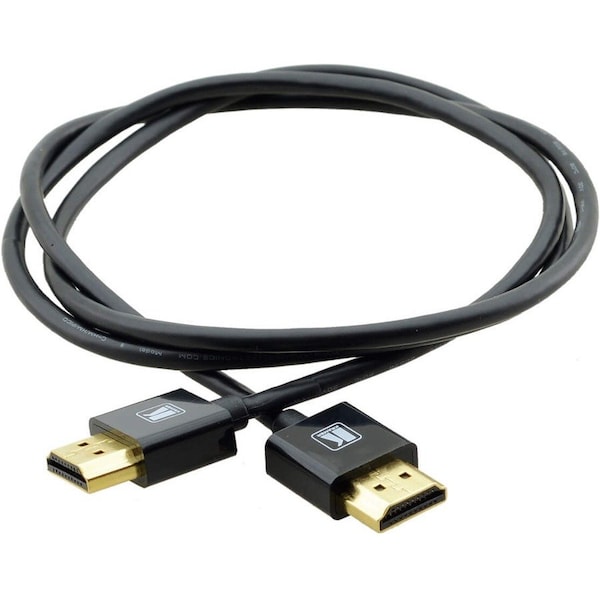 Kramer Electronics UltraSlim HighSpeed Flexible HDMI M to HDMI M Cable with Ethernet, Black 1 ft. 97-0132001 - main