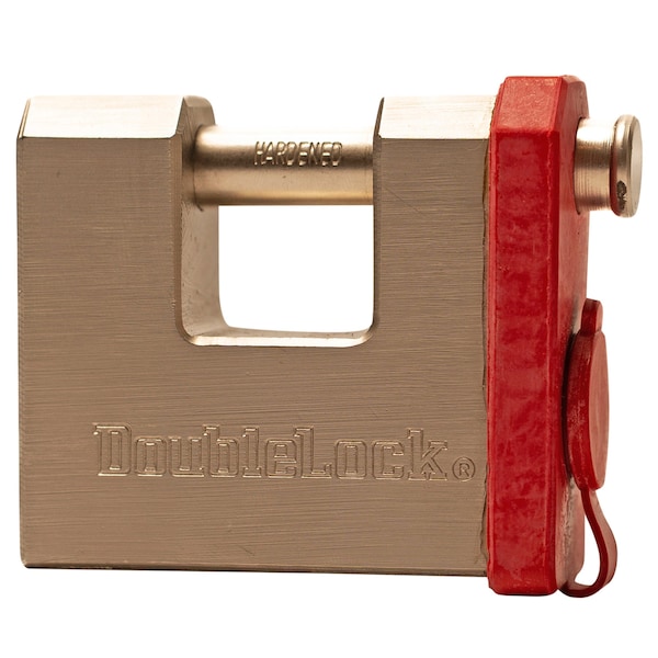 Doublelock FALCON X, Max Duty Brass Block Padlock (3.8 in W) with 1/2 inch Dowel Pin, Weatherproof 990-222A - main