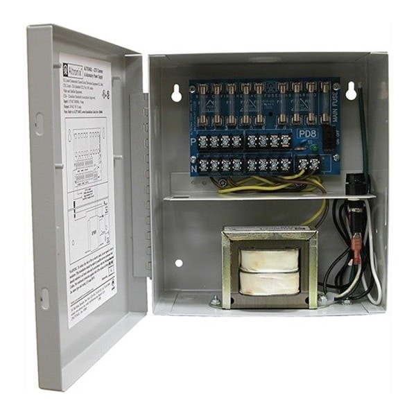 Altronix CCTV Power Supply, Output 24/28VAC 3 5A, 8 Fused Outputs, input: 115VAC, BC100 Enclosure ALTV248UL - main