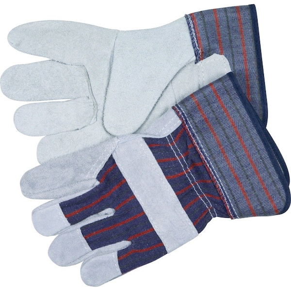 Mcr Safety Leather Palm Economy Safety Gloves, Blue, PR MCSCRW12010L - main