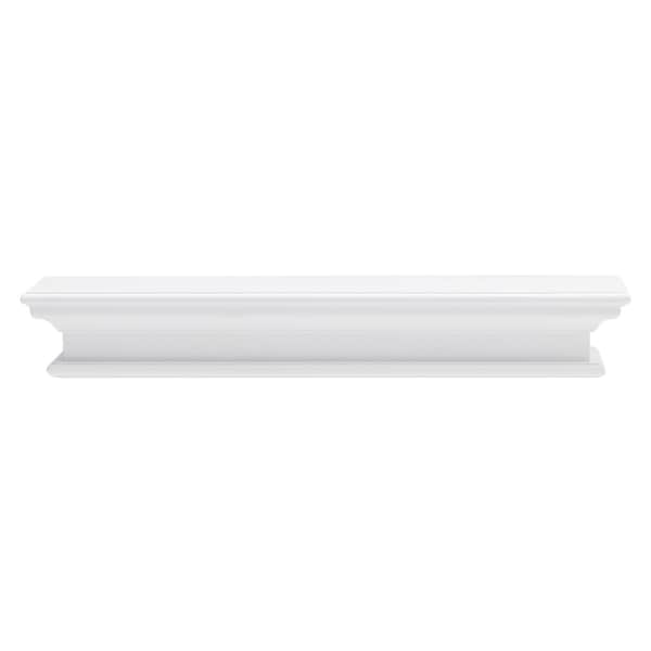 Homeroots 32in Classic White Floating Wall Shelf 397788 - main