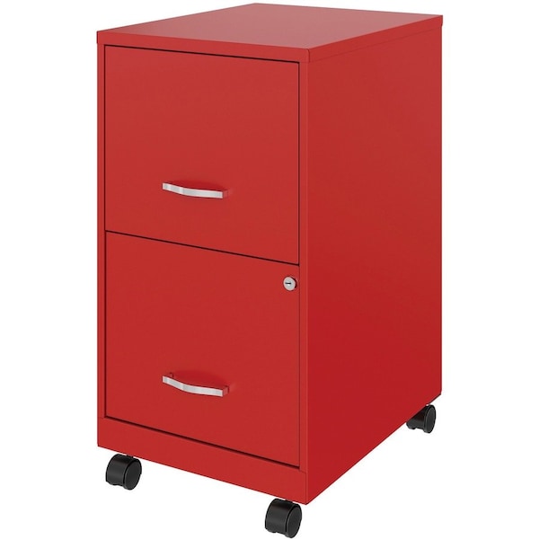 Nusparc 2-Drawer Mobile Vertical File Cabinet, 14.2" x 18" x 26.5", Red NPRVF218AMRD - main