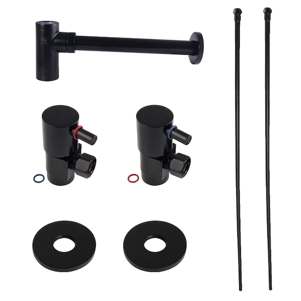Kingston Brass Plumbing Sink Trim Kit with Bottle Trap, Matte Black CD43300DLLKB30 - main